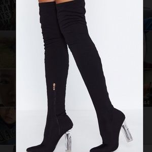 Over-the-knee Clear Boots